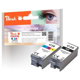 Inkoustová náplň Peach Canon PGI-35/CLI-36 MultiPack, 1x570, 1x210 stran - CMYK (321198)