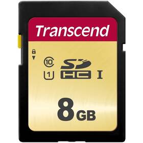 Paměťová karta Transcend 500S SDHC 8GB UHS-I U1 (Class 10) (95R/60W) (TS8GSDC500S)