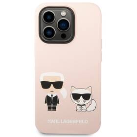 Kryt na mobil Karl Lagerfeld MagSafe Liquid Silicone Karl and Choupette na Apple iPhone 14 Pro Max (KLHMP14XSSKCI) růžový