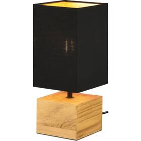 Stolní lampička Reality Woody (RE R50171080) černá/dřevo