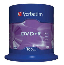 Verbatim DVD+R 4,7GB, 16x, 100cake