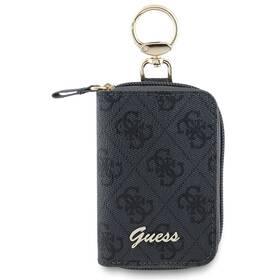 Klíčenka Guess PU 4G Script Logo černá barva
