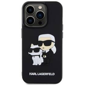 Kryt na mobil Karl Lagerfeld 3D Rubber Karl and Choupette na Apple iPhone 15 Pro černá barva
