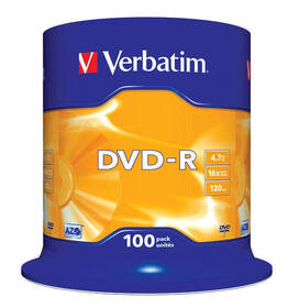 Verbatim DVD-R 4,7GB, 16x, 100cake