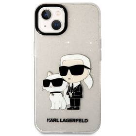 Kryt na mobil Karl Lagerfeld IML Glitter Karl and Choupette NFT na Apple iPhone 13 průhledná
