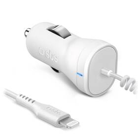 Adaptér do auta SBS Lightning Mfi C-89 Fast Charge bílá barva
