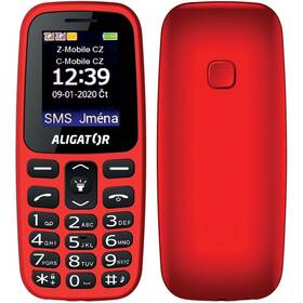 Mobilní telefon Aligator A220 Senior Dual SIM červená barva
