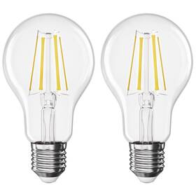 Žárovka LED EMOS Filament A60, 5,9 W, E27, teplá bílá, 2 ks 
