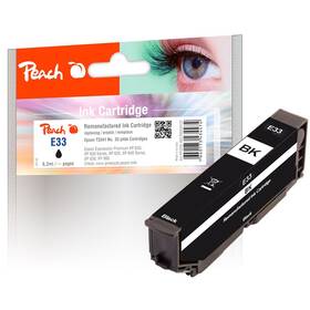 Inkoustová náplň Peach Epson 33, T3341, 6,2 ml - foto černá (320137)
