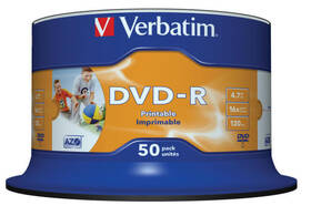 Verbatim DVD-R 4.7GB, 16x, printable, 50cake