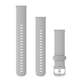 Řemínek Garmin Quick Release 18 mm, silikonový šedý, stříbrná přezka (010-12932-0C)