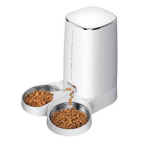 Chytré krmítko Rojeco 4L Automatic, Double Bowl bílá barva
