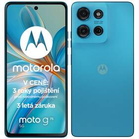 Mobilní telefon Motorola Moto G75 5G 8 GB / 256 GB (3 roky pojištění + 1 rok záruky navíc) modrá barva
