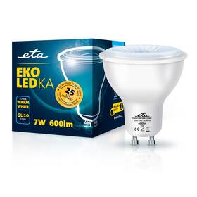 Žárovka LED ETA EKO LEDka bodová 7W, GU10, teplá bílá - zánovní - 24 měsíců záruka