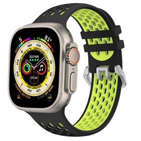 Řemínek CubeNest Silicone Sport na Apple Watch 42/44/45/Ultra 49 mm (B01R1L02) černý/žlutý