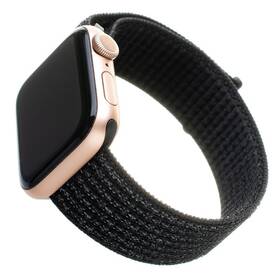 Řemínek FIXED Nylon Strap na Apple Watch 42/44/45/49 mm - reflexně černý (FIXNST-434-REBK)