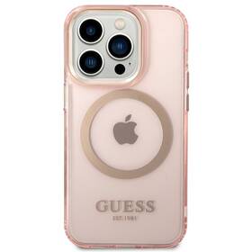 Kryt na mobil Guess Translucent MagSafe na Apple iPhone 14 Pro (GUHMP14LHTCMP) růžový