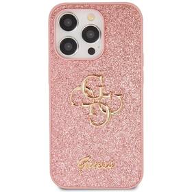 Kryt na mobil Guess Fixed Glitter 4G Metal Logo na Apple iPhone 15 Pro (GUHCP15LHG4SGP) růžový