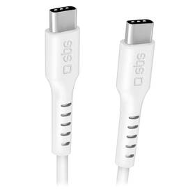 Kabel SBS USB-C/USB-C, PD, 240 W, 3 m bílá barva
