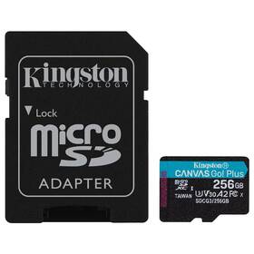 Paměťová karta Kingston Canvas Go! Plus MicroSDXC 256GB UHS-I U3 (170R/90W) + adaptér (SDCG3/256GB) - zánovní - 24 měsíců záruka