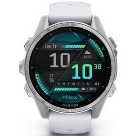 Chytré hodinky Garmin fenix 8 43 mm AMOLED - Silver / Whitestone Silicone Band 
