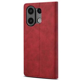 Pouzdro na mobil flipové Lenuo Leather na Xiaomi Redmi Note 13 červená barva
