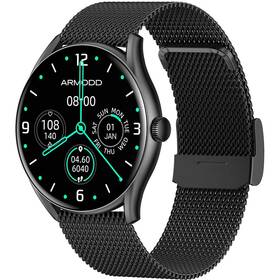 Chytré hodinky ARMODD Roundz 5 - černé s kovovým řemínkem + silikonový řemínek (9116) - s kosmetickou vadou - 12 měsíců záruka
