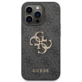Kryt na mobil Guess 4G Metal Logo na Apple iPhone 14 Pro (GUHCP14L4GMGGR) šedý