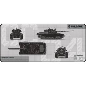 Podložka pod myš YENKEE YPM WT90 Defender, 90 × 40 cm - World of Tanks šedá barva
