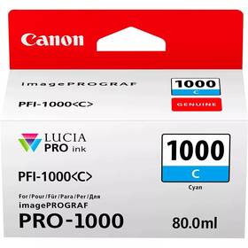 Inkoustová náplň Canon PFI-1000 C, 80 ml (0547C001) azurová