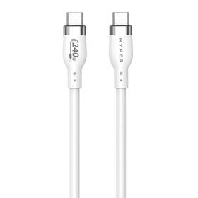 Kabel Hyper Silicone 240W, USB-C / USB-C, 2 m (HY-HJ4002WHGL) bílý