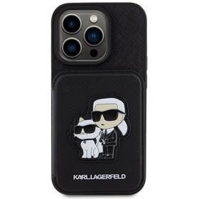 Kryt na mobil Karl Lagerfeld PU Saffiano Card Slot Stand Karl and Choupette na Apple iPhone 15 Pro (KLHCP15LSAKCSCK) černý