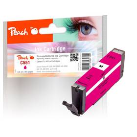 Inkoustová náplň Peach Canon CLI-551M, 365 stran (319438) purpurová