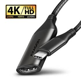 Redukce Axagon USB-C / HDMI 2.0a, 25cm, 4K/60Hz HDR10 černá barva
