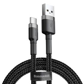 Kabel Baseus Cafule USB/USB-C, 3A, 1m (CATKLF-BG1) černý/šedý