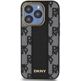 Kryt na mobil DKNY PU Leather Checkered Pattern MagSafe na Apple iPhone 15 Pro Max černá barva
