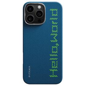 Kryt na mobil Pitaka Tactile Woven Hello World na Apple iPhone 16 Pro Max modrá barva
