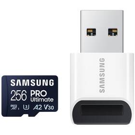 Paměťová karta Samsung Micro SDXC PRO Ultimate 256GB UHS-I U3 (200R/130W) + USB adaptér (MB-MY256SB/WW)