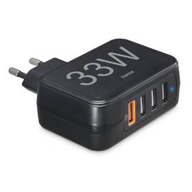 Nabíječka do sítě Hama 33W, 4x USB (1x QC) (201629) černá