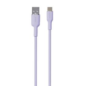 Kabel Puro Soft USB-C/USB-A 60 W, 1,5 m fialová barva
