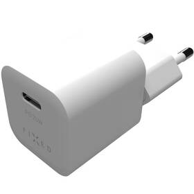 Nabíječka do sítě FIXED Mini s USB-C výstupem a podporou PD, 25W bílá barva
