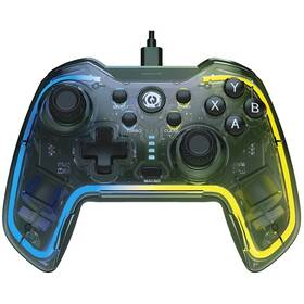 Gamepad Canyon GP-2 RGB 4v1 (Nintendo Switch, Android TV, PC, PS3) (CND-GP02) průhledný