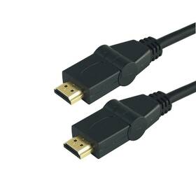 Kabel GoGEN HDMI 1.4, 3m, s rotací 180°, pozlacený, High speed, s ethernetem (HDMI300MM08) černý - rozbaleno - 24 měsíců záruka