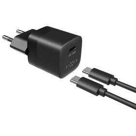 Nabíječka do sítě FIXED Mini 1x USB-C PD 30W + USB-C kabel 1m (FIXC30M-CC-BK) černá