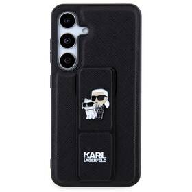 Kryt na mobil Karl Lagerfeld Saffiano Grip Stand Metal na Samsung Galaxy S24 (KLHCS24SGSAKCPK) černý