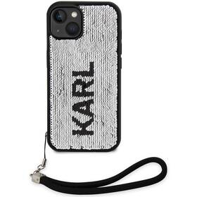 Kryt na mobil Karl Lagerfeld Sequins Reversible na Apple iPhone 14 (KLHCP14SPSQRKS) černý/stříbrný