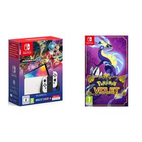 Set výrobků Nintendo Nintendo SWITCH OLED + Mario Kart 8 Deluxe + Online předplatné na 12 měsíců + Pokémon Violet 
