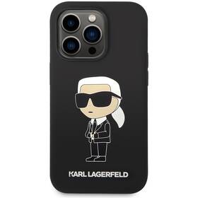 Kryt na mobil Karl Lagerfeld Liquid Silicone Ikonik NFT na Apple iPhone 15 Pro Max (KLHCP15XSNIKBCK) černý