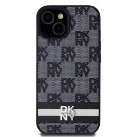 Kryt na mobil DKNY PU Leather Checkered Pattern and Stripe na iPhone 15 (DKHCP15SPCPTSSK) černý