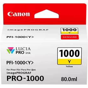 Inkoustová náplň Canon PFI-1000 Y, 80 ml (0549C001) žlutá